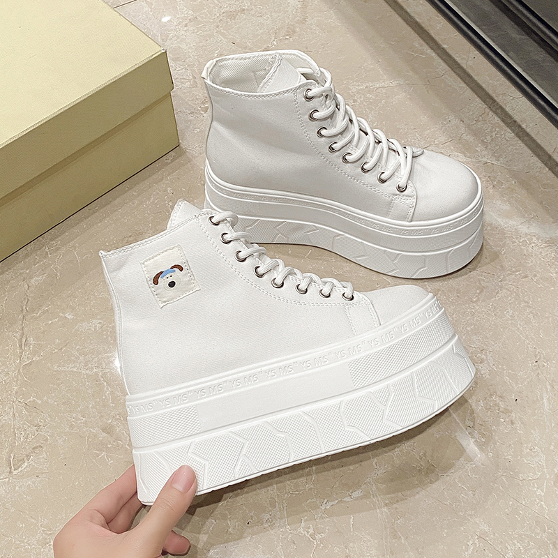 Women Shoes Store - Women's Canvas Thick Bottom Heightening Platform