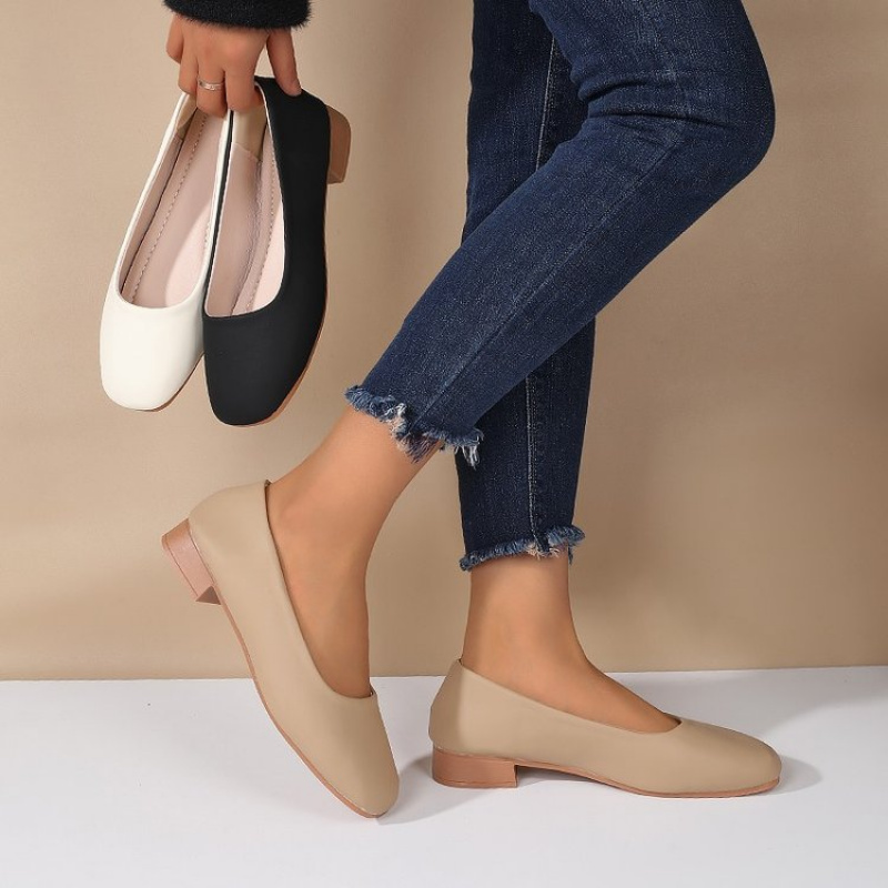 Women Shoes Casual - Soft Leather Round Toe Slip-On Shoes