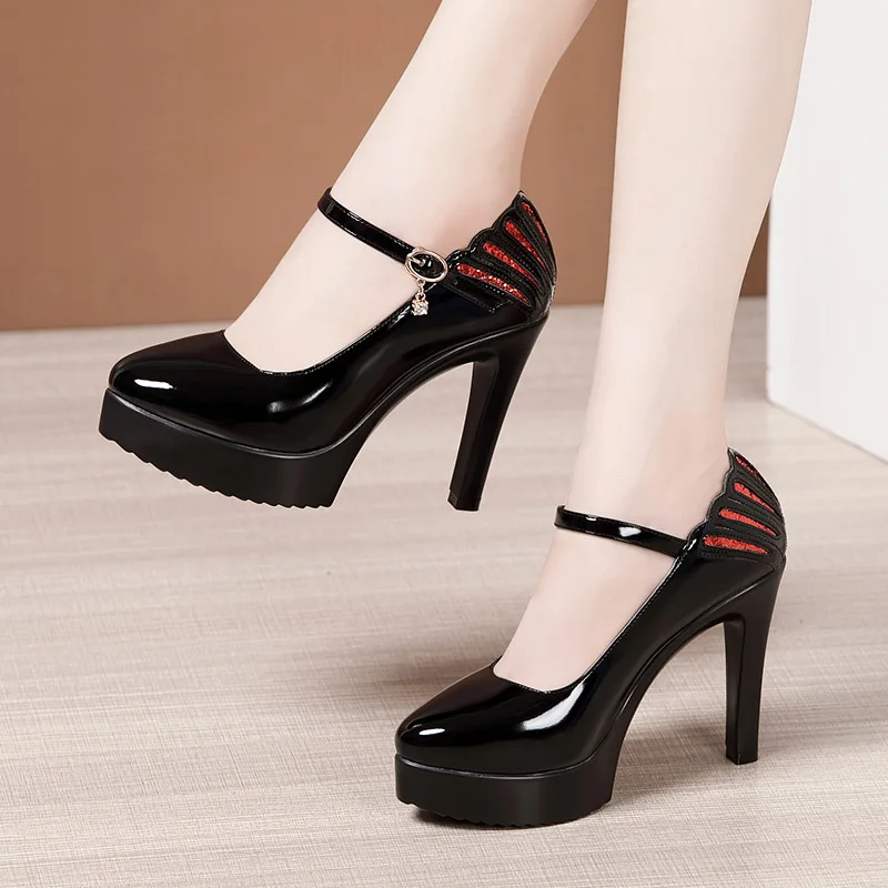 Patent Leather Pump - 11cm Small Size 32-43 White Wedding