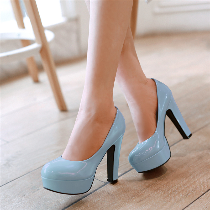 Elegant Women High Heels Platf – Patent Leather Pump Bewertung und Preis