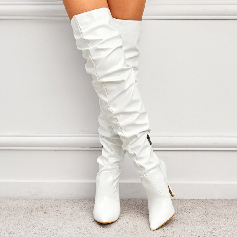 Women's Boots Over The Knee Sh – Patent Leather Pump Bewertung und Preis
