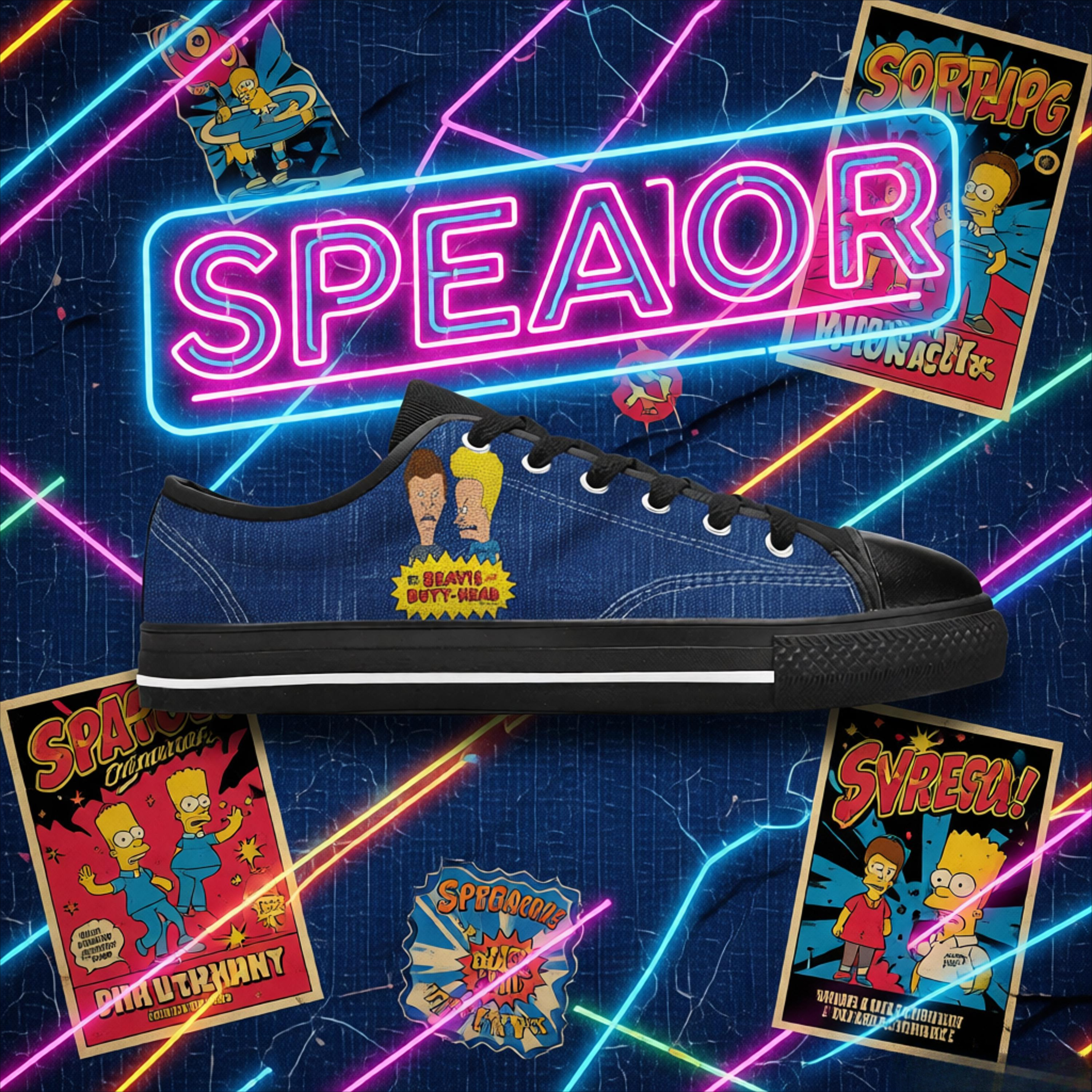 Beavis Cartoon Print Shoes Men – Women'S Shoes In The 90S Bewertung und Preis