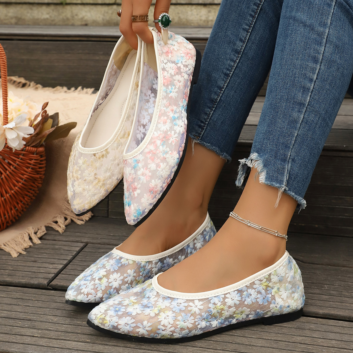 Summer Elegant Flower Low Heel – Women Shoes Casual Bewertung und Preis