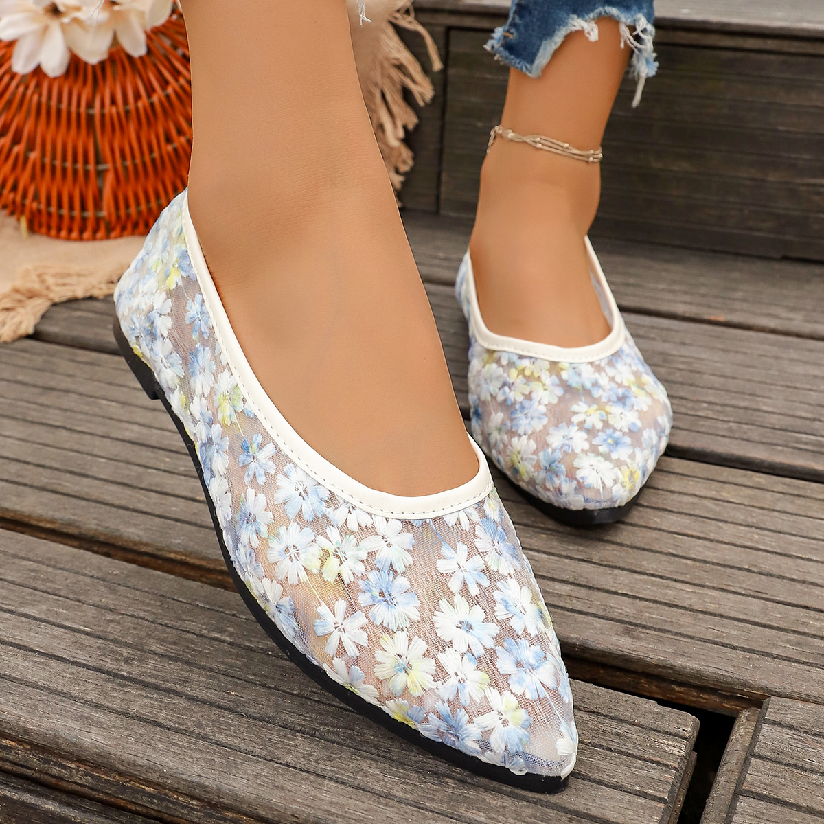Summer Elegant Flower Low Heel – Women Shoes Casual Bewertung und Preis