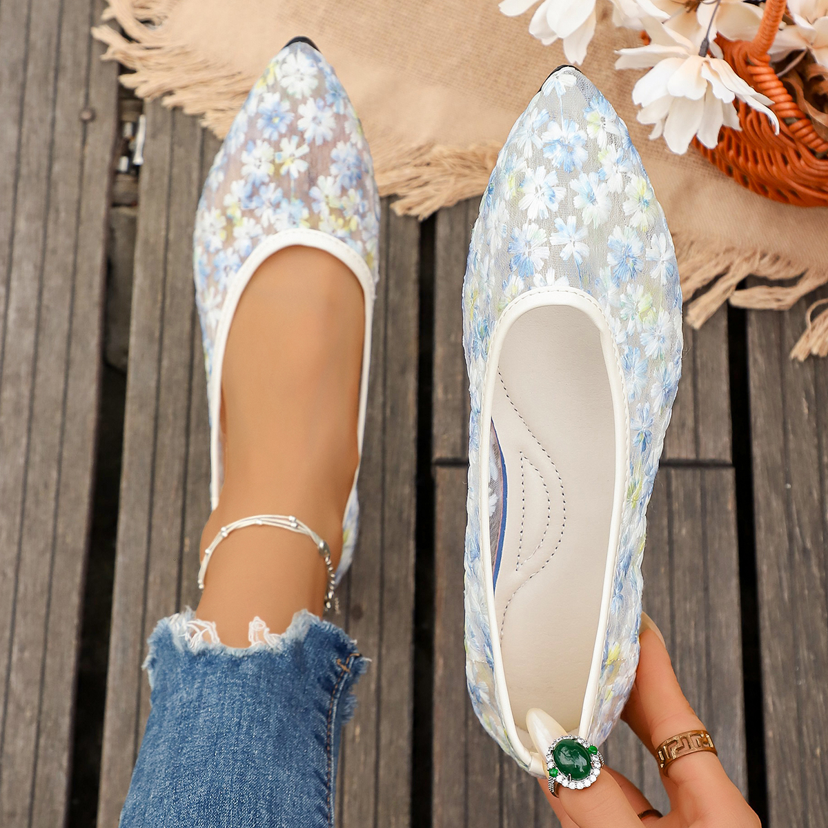 Summer Elegant Flower Low Heel – Women Shoes Casual Bewertung und Preis
