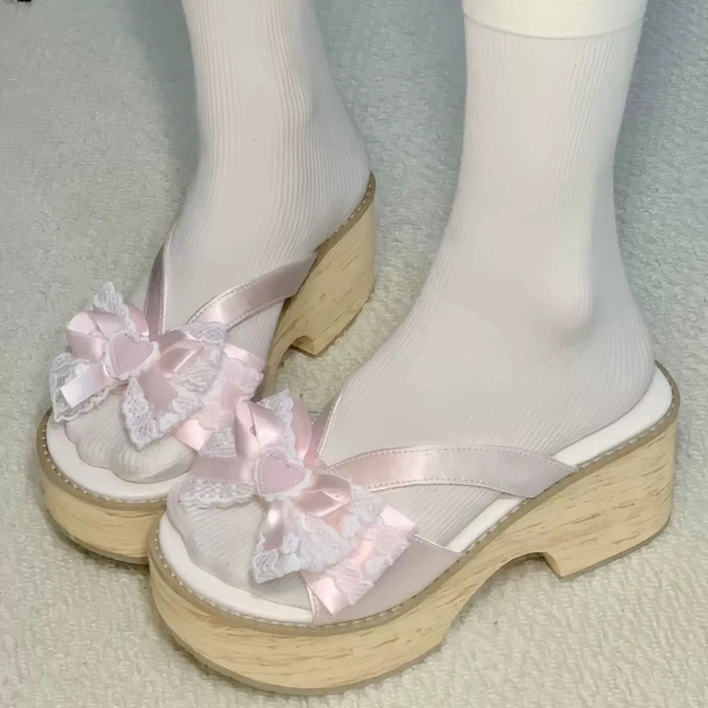 Sweet Bow Wood Grain Thick Bot – Women'S Shoes Quality Bewertung und Preis