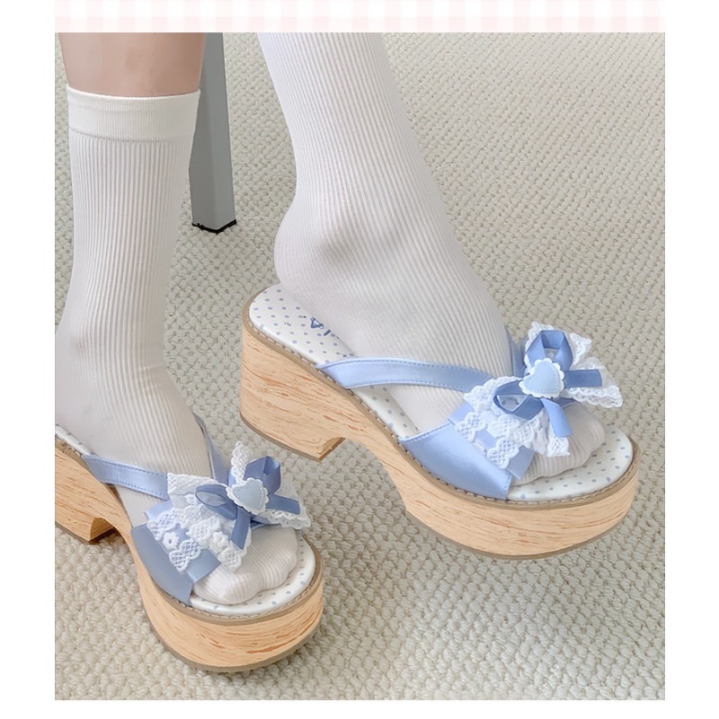 Sweet Bow Wood Grain Thick Bot – Women'S Shoes Quality Bewertung und Preis