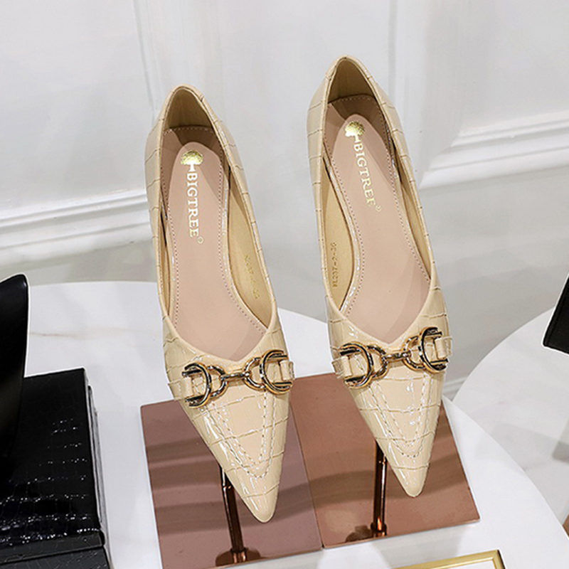 Women Trendy Apricot 4.5cm Hig – Patent Leather Pump Bewertung und Preis