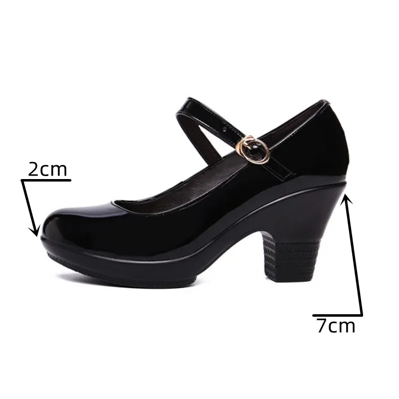 Small Size 32-43 Medium Block  – Patent Leather Pump Bewertung und Preis