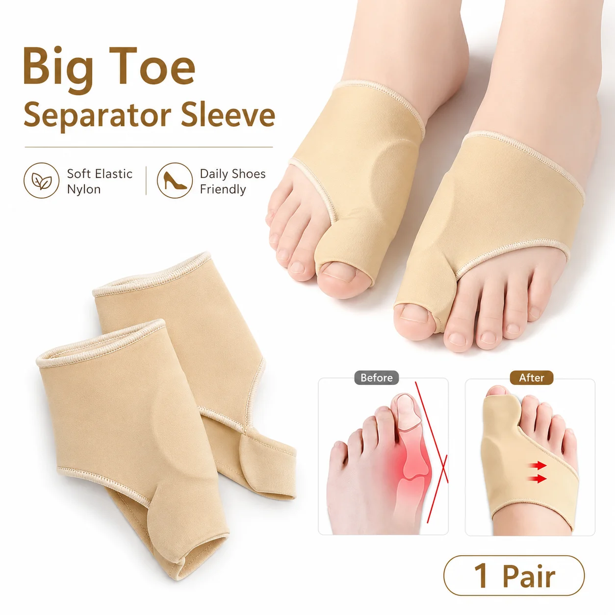 Big Toe Separator Sleeve Bunio – Women'S Shoes With Bunions Bewertung und Preis