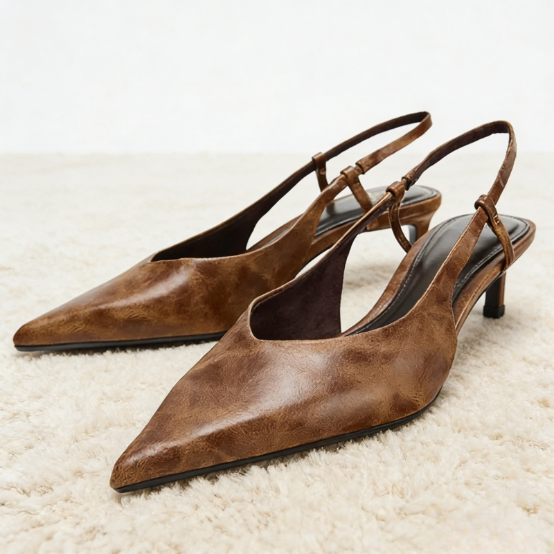 Retro Brown Kitten Heel Design – Women Shoes Brown Colour Bewertung und Preis