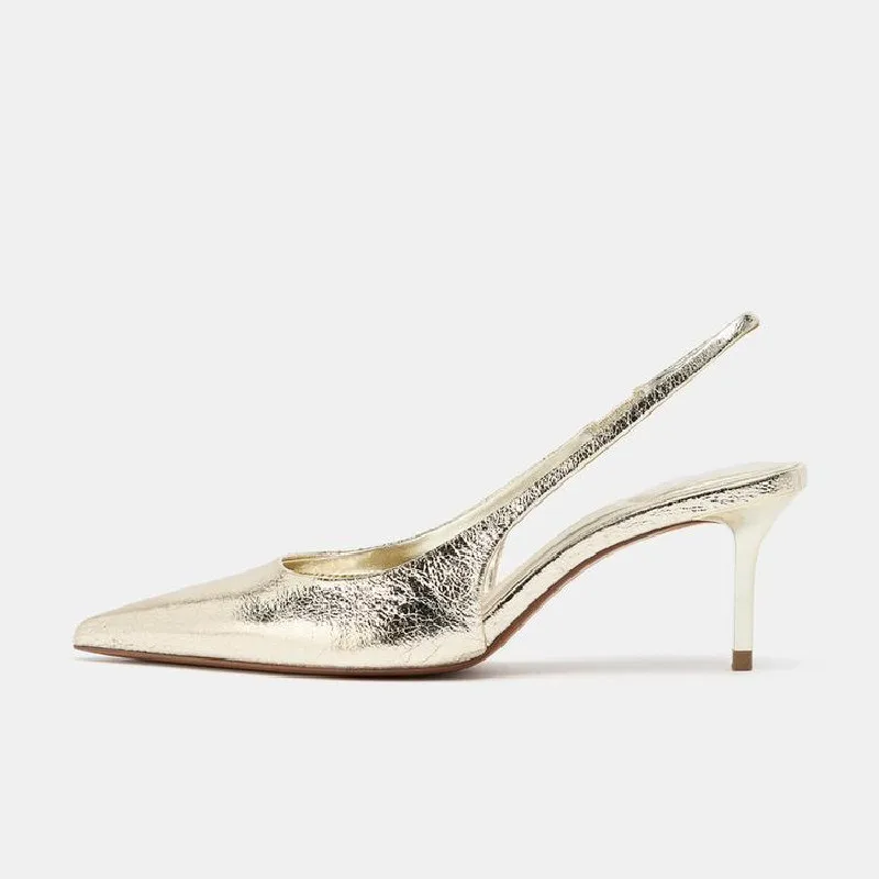 Sexy Pointed Toe Gold Designer – Patent Leather Pump Bewertung und Preis